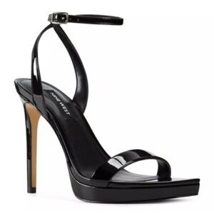 Nine West Glossy Black Platform Heels